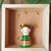 کاراکتر چوبی مینیمال/دستساز|مجسمه، تندیس، ماکت|کرج, عظیمیه|دیوار