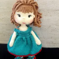 عروسک دستبافت ۳۲ سانتی لباس جدا و قابل سفارش|اسباب‌بازی بچه|بم, |دیوار