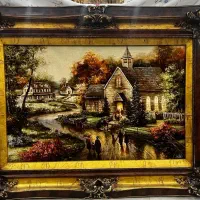 تابلو فرش دستباف چله ابریشم با قاب چوبی لاکچری|تابلو فرش|تهران, صادقیه|دیوار