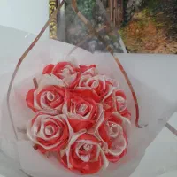 گل رز روبانی|گل مصنوعی|قروه, |دیوار