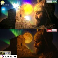 تابلو کوروش پاسارگاد تخت جمشید نوری شب خواب شاه