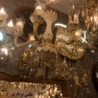 لوستر برنزی طلا سفید|لوستر و چراغ آویز|اردبیل, |دیوار