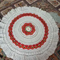 رومیزی قلاب بافی گردباگلهای برجسته