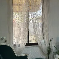 پرده توری همراه کتیبه|پرده، رانر، رومیزی|رشت, هلال احمر|دیوار