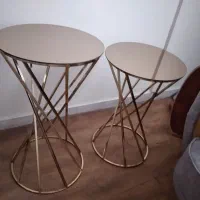 میز طلایی کروم رنگ ثابت بدون خط وخش