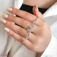 دستبند زنجیری نقره پاپیونی روکش طلا کد Bow tie