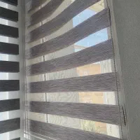 پرده زبرا رنگ طوسی