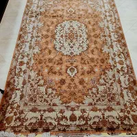 فرش دستبافت ۶ متری تبریز نخ و کرک و ابریشم ۶۰ رج