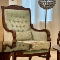 سرویس مبلمان و ناهارخوری ( چوب و پارچه مخمل ترک )