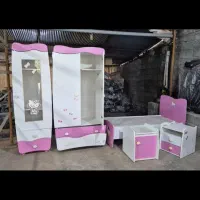 تخت و کمد دیواری دخترانه