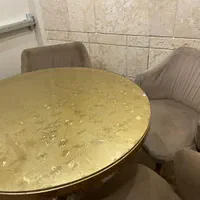 میزپایه گلدانی با شیشه با ۴ تا صندلی زیر زیر قیمت|میز و صندلی غذاخوری|تهران, فرمانیه|دیوار