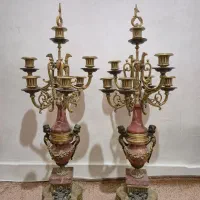 شمعدان و ساعت برنز