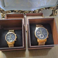 ساعت ست عروس و داماد طلایی استیل مدل ۱۴۰۴  سیکو