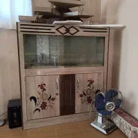 آکواریوم با میز و وسایل|ماهی|فلاورجان, |دیوار