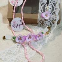 دستبند بنفشه بسیار زیبا و فاخر و آویز موبایل