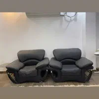 مبل چرم مشکی|مبلمان خانگی و میز عسلی|دوگنبدان, |دیوار