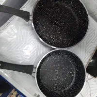 ماهیتابه تفلون ۳تیکه و قابلمه های روحی ۴تیکه|ظروف پختوپز|آمل, |دیوار