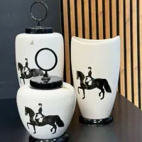 جار گلوریا مدل هرمس اسب و گل ابی