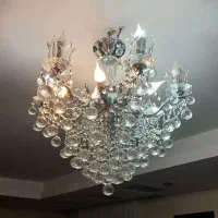 سه عدد لوستر ست کریستال|لوستر و چراغ آویز|کرج, دهقان ویلا|دیوار