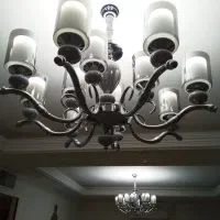 لوستر شاخه برنجی سرامیک ومهتابی