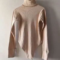 بادی یقه اسکی مانتو بافت بولیز