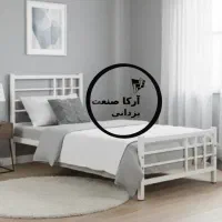 تخت خواب یک نفره دوطبقه فلزی تشک شادیلون(آرکاصنعت)|تخت و سرویس خواب|مشهد, شهید آوینی|دیوار