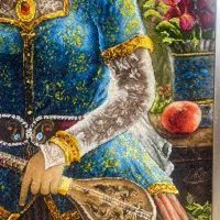 تابلو فرش دستباف بانوی سنتی بافت تبریز|تابلو فرش|مشهد, عامل|دیوار