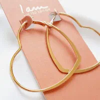 گوشواره تمام حلقه ای قلب طلایی مینیمال|بدلیجات|اراک, |دیوار