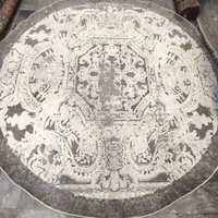 فرش گرد(3×3)نقشه فرانسوی ابریشمی