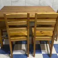 میز و صندلی نهار خوری ۴ نفره تمام چوب