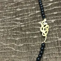 فروش پلاک طلا محمدبا مهره سنگی ۲/۰۷۰ گرم