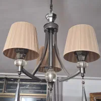 لوستر سه شاخه حباب پارچه یی