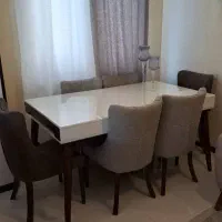 میز غذاخوری چوب راش 6 نفره با کشو جانبی