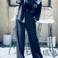 ست تونیک و شلوار گلدوزی شده مزونی