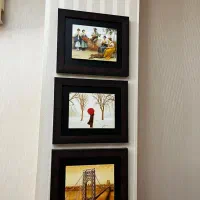 آباژور، تابلو، طبقات دکوری کنجی ۴ عدد همگی سالم|چراغ خواب و آباژور|رشت, کوی مهر|دیوار