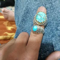 دو عدد انگشتر فیروزه اصل نیشابور