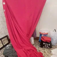 دو عد پرده مخمل حلق دار با یک عدد حلقه دار حریر