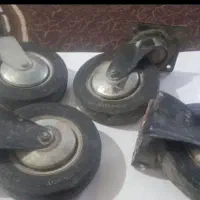 چهار عدد چرخ رینگ فلزی ثابت ومتحرک ۲۰ سانتی