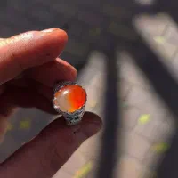 انگشتر نقره ترک سنگ عقیق|جواهرات|اردبیل, |دیوار