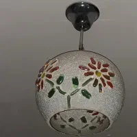 لوستر حبابی طرح گل برجسته کاملا سالم|لوستر و چراغ آویز|رشت, معلم|دیوار