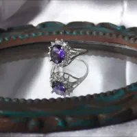 انگشتر نقره زنانه مدل آمیتیست|جواهرات|آبادان, |دیوار