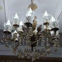 لوستر۶شاخه ۱۲شعله برنز یک جفت