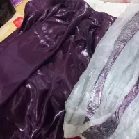 پرده ساتن یاسی رنگ عرض ۹۰ سانت ارتفاع ۲/۷۰|پرده، رانر، رومیزی|اصفهان, کوی امیریه|دیوار