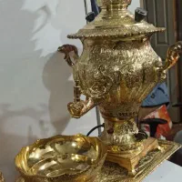 ست کامل سماور ورق طلا 14عیار|سماور، چای‌ساز، قهوه‌ساز|ارومیه, |دیوار