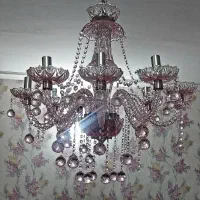 دوعددلوستر شیک ۸شاخه صورتی و مشکی|لوستر و چراغ آویز|تهران, جمهوری|دیوار