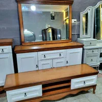 ست آینه کنسول / میز تلویزیون /جاکفشی سفید چوبی|بوفه، ویترین، کنسول|مشهد, طلاب|دیوار