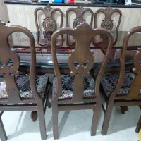 میز نهارخوری هشت نفره|میز و صندلی غذاخوری|بافت, |دیوار