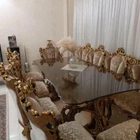 مبل سلطنتی نه نفره همراه میز غذاخوری هشت نفره|مبلمان خانگی و میز عسلی|پیشوا, |دیوار