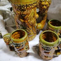 پارچ ولیوان سفالی|ظروف سرو و پذیرایی|قزوین, |دیوار