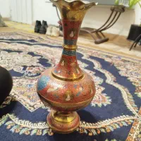 گلدان برنجی قلم زده شده